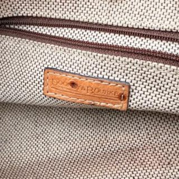 Vintage Dooney & Bourke Ostrich Embossed Leather Shoulder Bag Satchel Tan - Picture 12 of 14